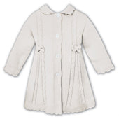 Sarah Louise Girls Ivory Knitted Coat